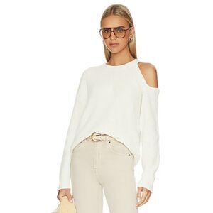 PISTOLA Eva Cold Shoulder Sweater Off White Chunky Knit Size Small